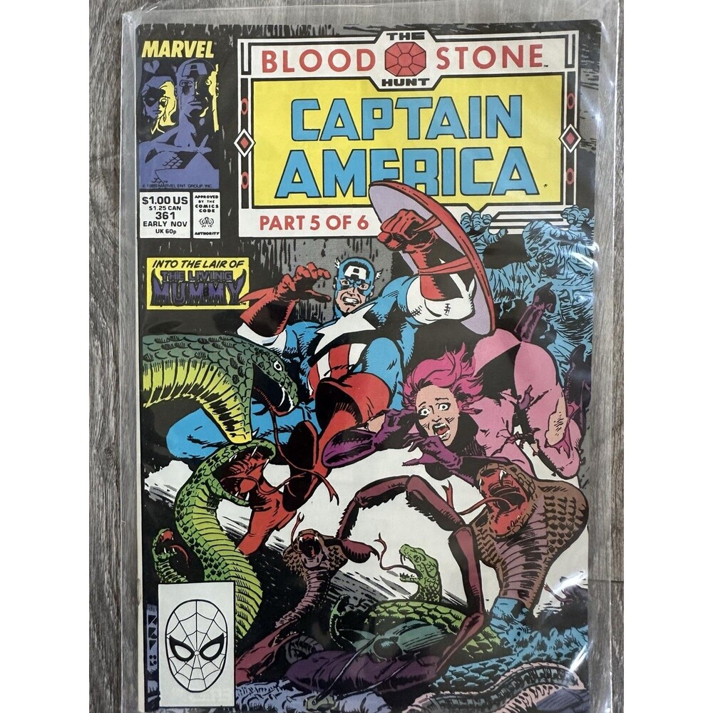 Marvel Captain America #361 Blood Stone Pt 5 Single Issue Comic Copper Age Color